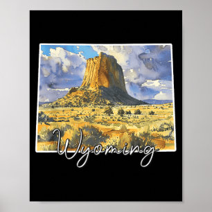 arte de acuarela del paisaje de Wyoming para amant