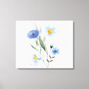 Arte de Acuarela Floral Azul Elegante ramo de fl
