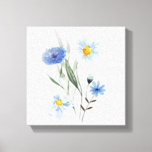 Arte de Acuarela Floral Azul Elegante ramo de fl