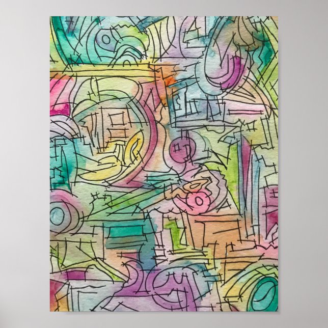 Arte de acuarela geométrica alassio-abstract (Frente)