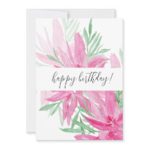 Arte de acuarela rosa con flor veraniego