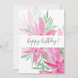 Arte de acuarela rosa con flor veraniego