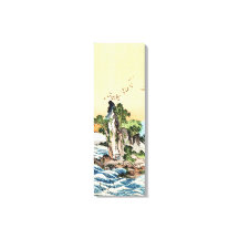 Arte de aldea de roca marina ukiyo-e vintage japon