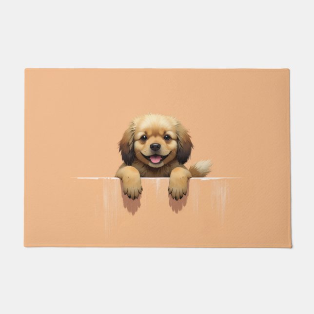 Arte de Alfombra de Bienvenida de Spaniel Tibetano (Anverso)