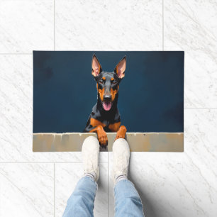 Arte de Alfombra de Entrada de Perro Doberman