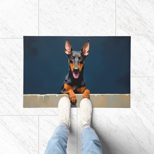 Arte de Alfombra de Entrada de Perro Doberman (Interior)