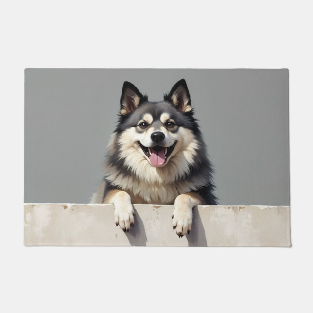 Arte de Alfombra de Entrada de Perro Keeshond (Anverso)