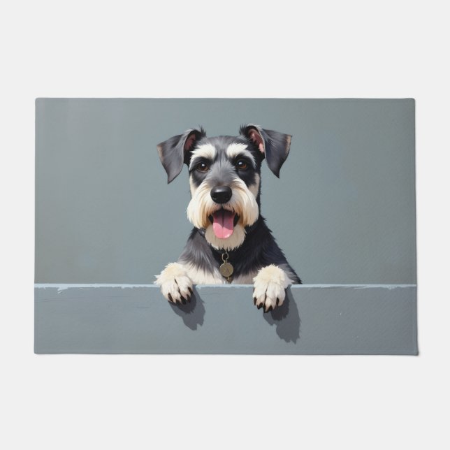 Arte de Alfombra de Entrada de Perro Schnauzer (Anverso)