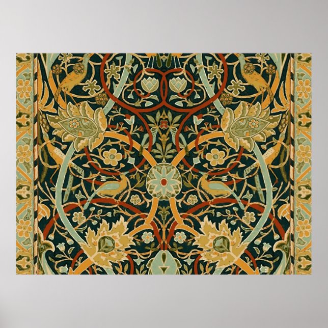 Arte de Alfombra Oriental Persa William Morris (Frente)