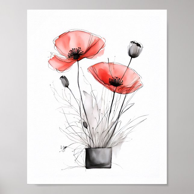 Arte de amapola esquemático (Frente)