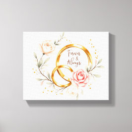 Arte de anillos de boda románticos Forever & Alway