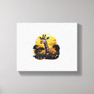 Arte de animal floral de puesta de sol de jirafa s