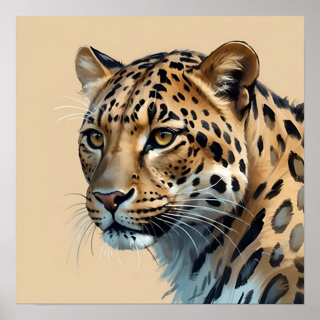 Arte de animales de la jungla con pintura de leopa (Frente)