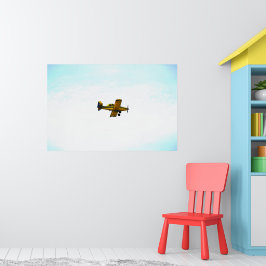 Arte de Antiguo Avión Amarillo con Hélice