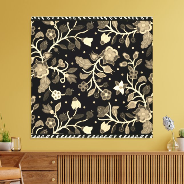 Arte de apliques con cuentas florales Anishinaabe (Insitu (Sala de estar))