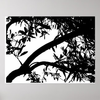 Arte de árbol blanco y negro