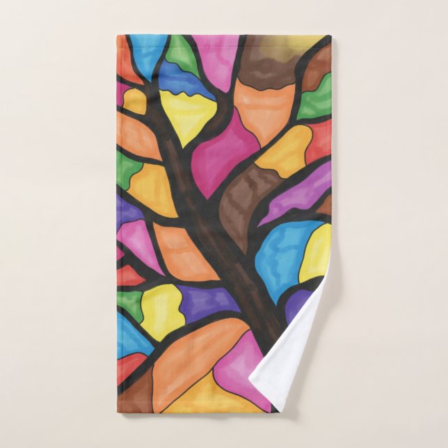 Arte de árbol de vidrio teñido (Toalla de mano)
