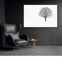 Arte de árbol minimalista en blanco y negro