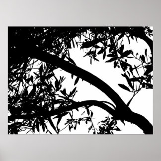 Arte de árbol - Negro - Poster