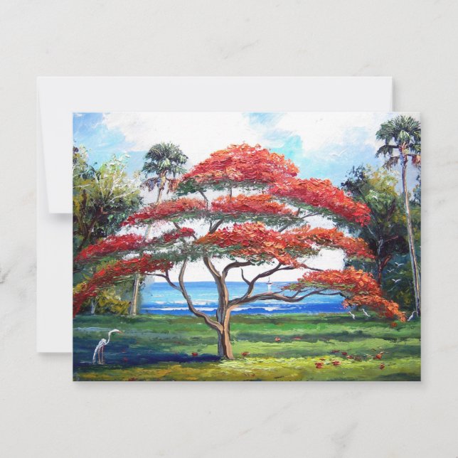 Arte de árbol real de la poinciana (Anverso)