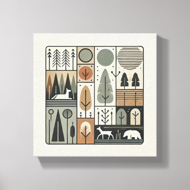 arte de árboles abstractos geométricos minimalista (Anverso)