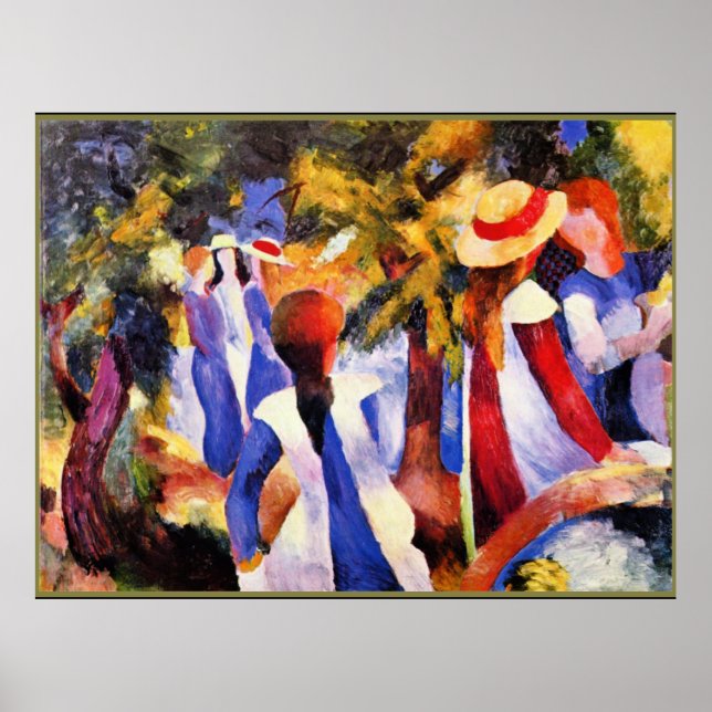 Arte de August Macke, Chica en la vegetación (Frente)