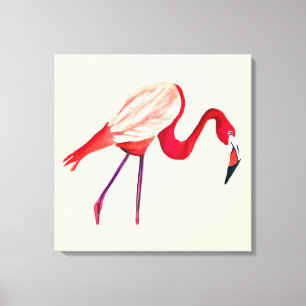 arte de aves acuáticas flamingo naranja