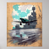 Arte de aviación náutica vintage