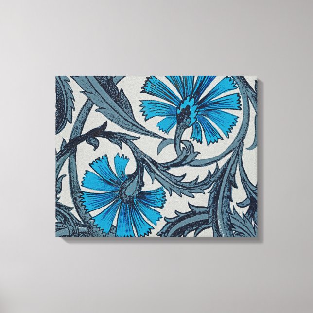 Arte de azulejo rústico de flores antiguas azul vi (Anverso)