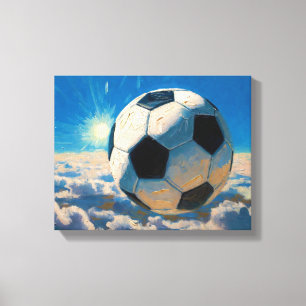 Arte de Balón de Fútbol Volador (Pintura al Óleo N