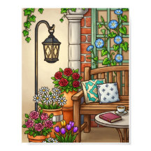Arte de banco de jardín acogedor