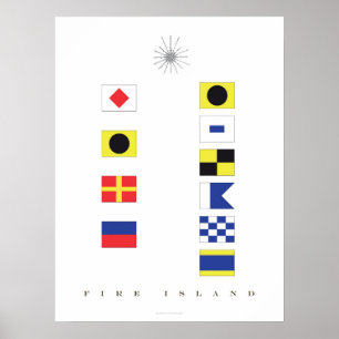 Arte de Bandera Náutica de Isla de Fuego