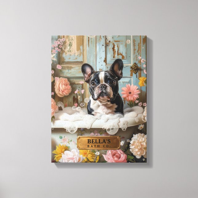Arte de Baño Personalizado de Boston Terrier (Anverso)