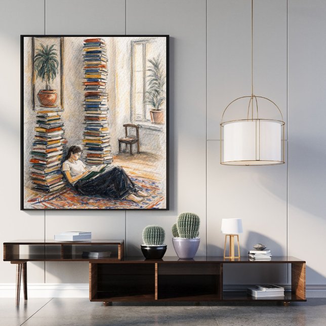 Arte de biblioteca | pila de libros | regalo para  (Subido por el creador)