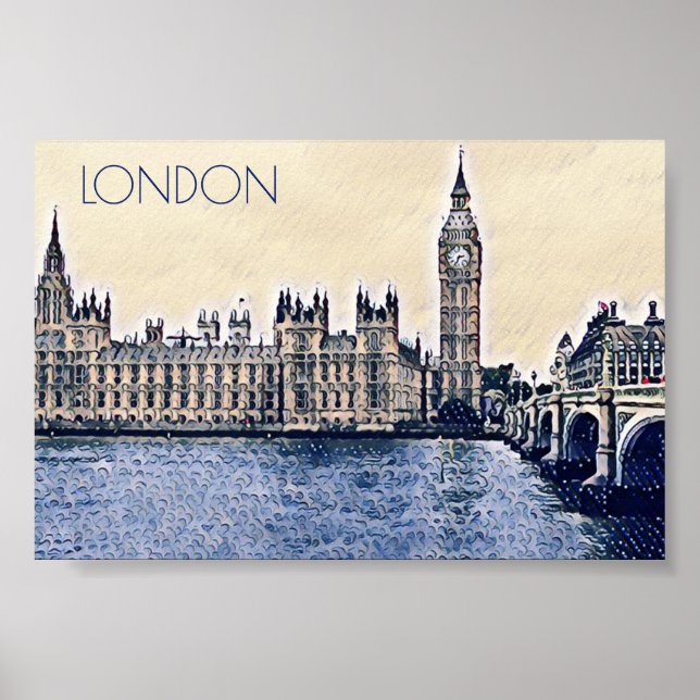 Arte de Big Ben London Watercolor (Frente)