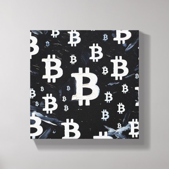 Arte de Bitcoin (BW #2) pintura al óleo (Anverso)