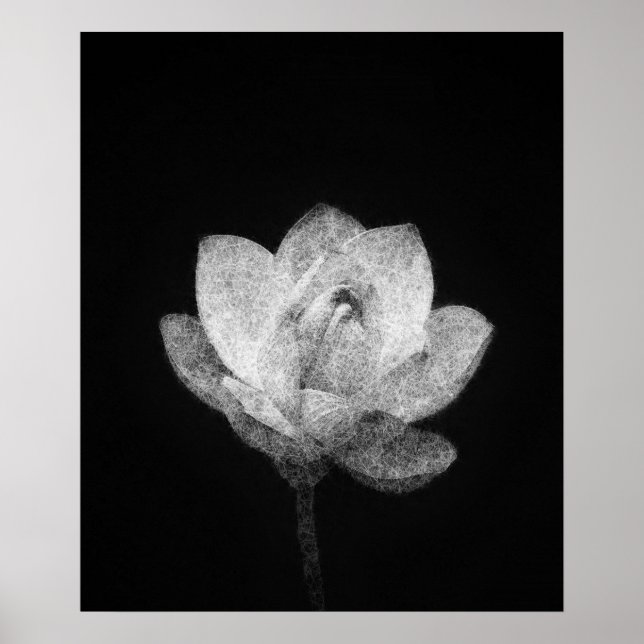 arte de boceto de flor de loto floreciente (Frente)
