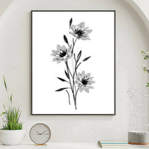 Arte de boceto floral minimalista