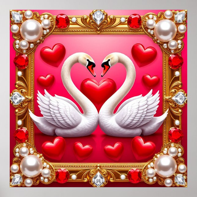 💎 Arte de Boda de Cisne para Decoración Romántica (Frente)