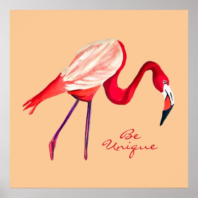 Arte de bonito de acuarela de Flamingo (Frente)