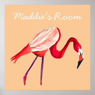 Arte de bonito de acuarela de Flamingo