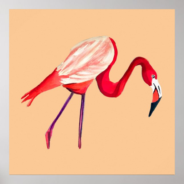 Arte de bonito de acuarela de Flamingo (Frente)