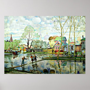 Arte de Boris Kustodiev: Primavera, pintura de Kus