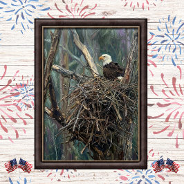 Arte de bosque de nido de águila calva
