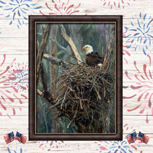 Arte de bosque de nido de águila calva