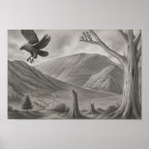 Arte de bosquejo monocromo de naturaleza salvaje –