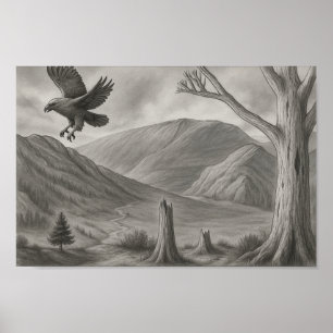 Arte de bosquejo monocromo de naturaleza salvaje –