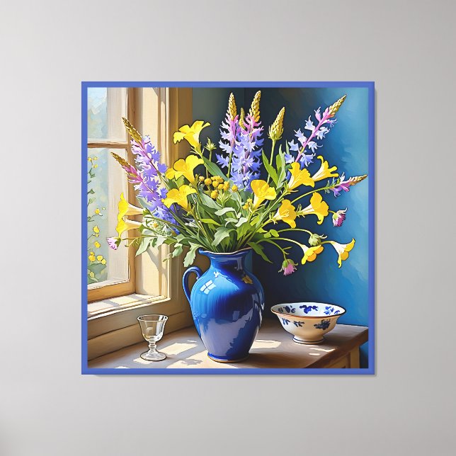 Arte de Bouquet morado amarillo azul (Anverso)