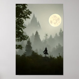 Arte de bruja forestal - Poster de Halloween