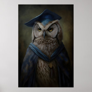 Arte de Búho Mago Victoriano Impresión Erudito Búh